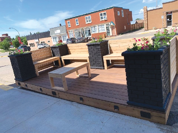 The Esterhazy Economic Development Committee has set up a public parklet on Main Street for the community to enjoy the warm weather.